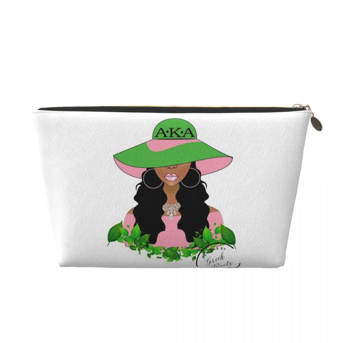 AKA Sorority 5 Women Cosmetic Bag Travel Makeup Organizer Pouch Toiletry Storage Dopp Kit Box by Passport Outfitters