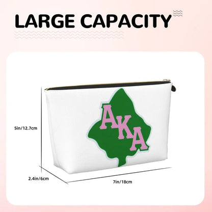 AKA Sorority 5 Women Cosmetic Bag Travel Makeup Organizer Pouch Toiletry Storage Dopp Kit Box by Passport Outfitters