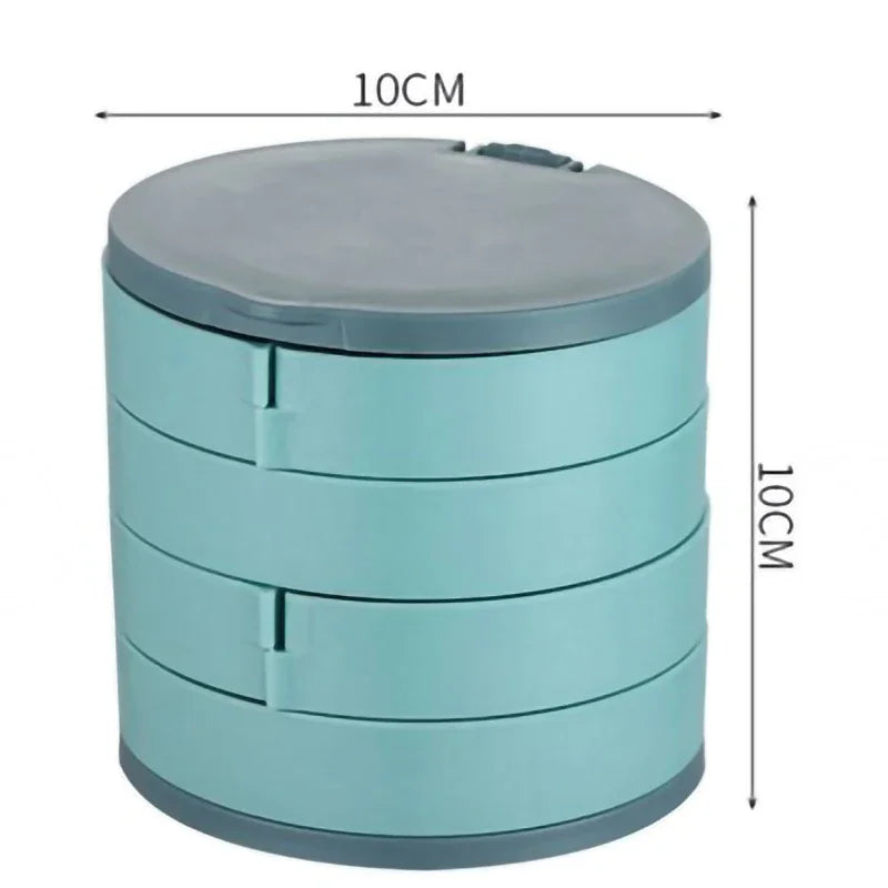 1pc Blue/Pink Jewelry Stand Holder Display Tray Jewelry Storage Box Multilayer Rotating Plastic Stand Earring Ring Box Cosmetics by Passport Outfitters