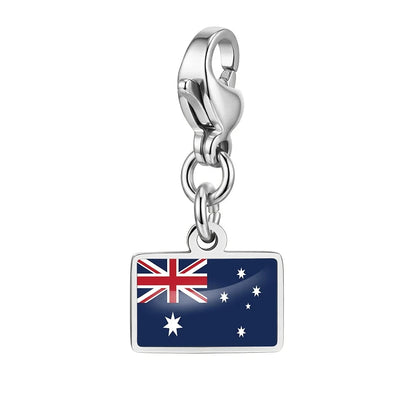10mm Country Flag Charms Pendant Necklace Bracelet Keychain Bagchain Stainless Steel Jewelry A Commemorative Gift For A Friend by Passport Outfitters