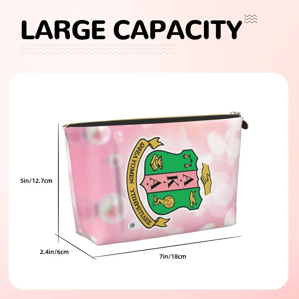 AKA Sorority 5 Women Cosmetic Bag Travel Makeup Organizer Pouch Toiletry Storage Dopp Kit Box by Passport Outfitters
