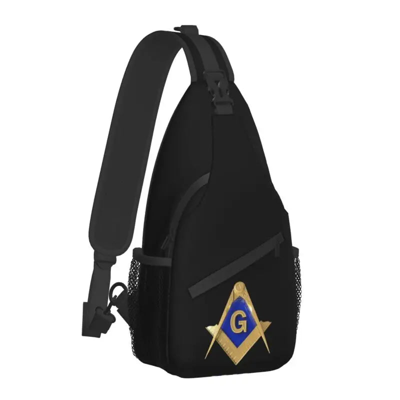 Casual Freemason Sling Bag for Travel Hiking Men Mason Masonic Crossbody Chest Backpack Shoulder Daypack by Passport Outfitters