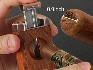 AWOTE Travel Cigar Humidor with Cigar Lighter, Cedar Wood, V Cut Cutter, Portable Cigar Humidor with Humidifier & Hygrometer by Passport Outfitters