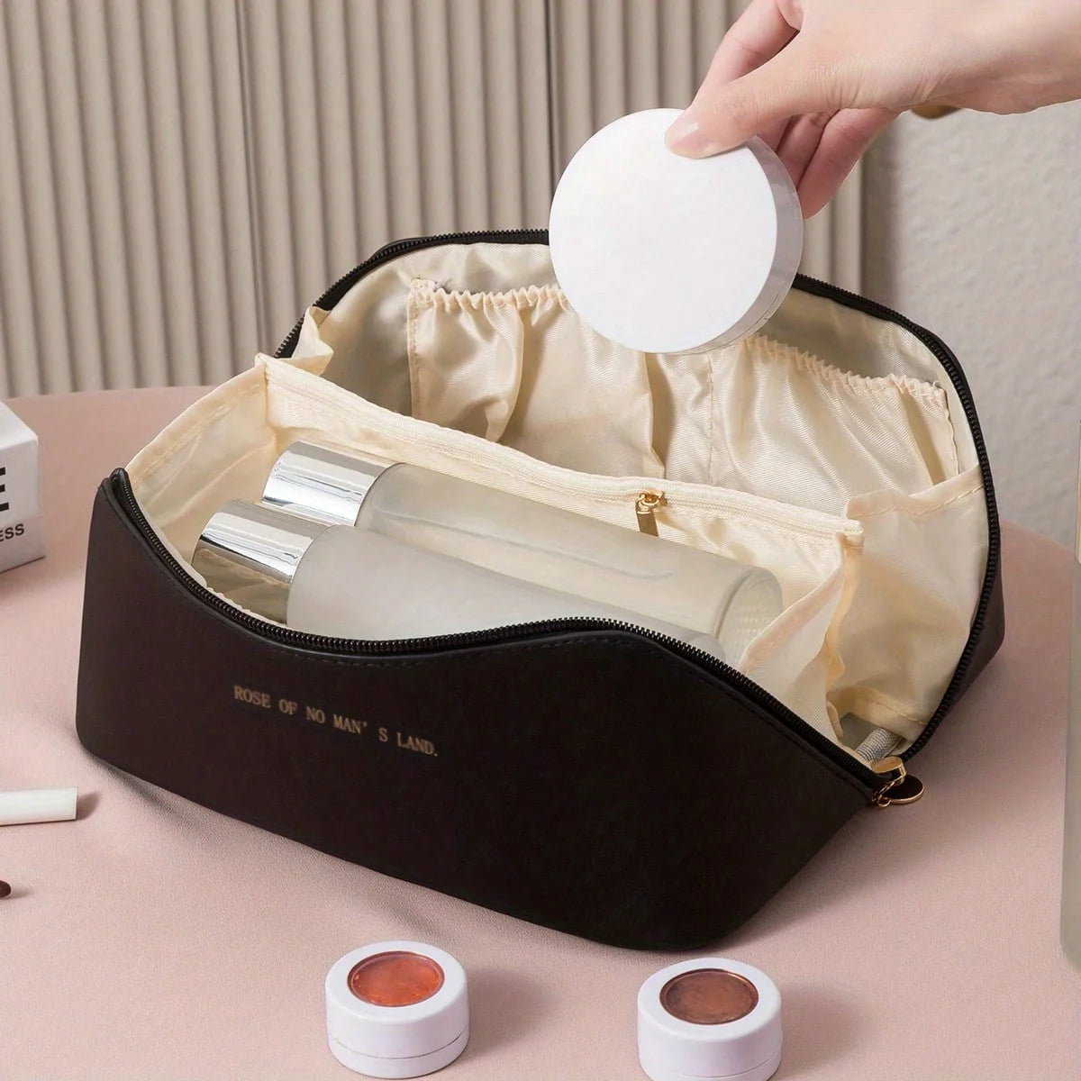 Makeup Organizer Female Toiletry Kit Bag Make Up Case Storage Pouch Luxury Lady Box, Cosmetic Bag, Organizer Bag For Travel Zip by Passport Outfitters