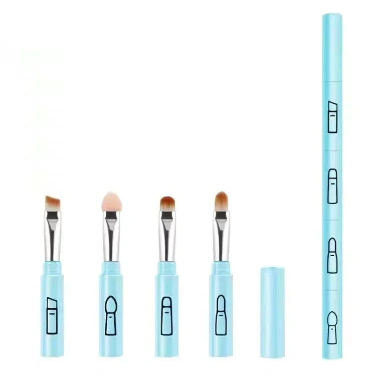 4 IN 1 Multifunctional Makeup Brushes Set Makeup Gadget Detachable Lip Eyeshadow Brush Sponge Eyeshadow Brush for Home Travel by Passport Outfitters