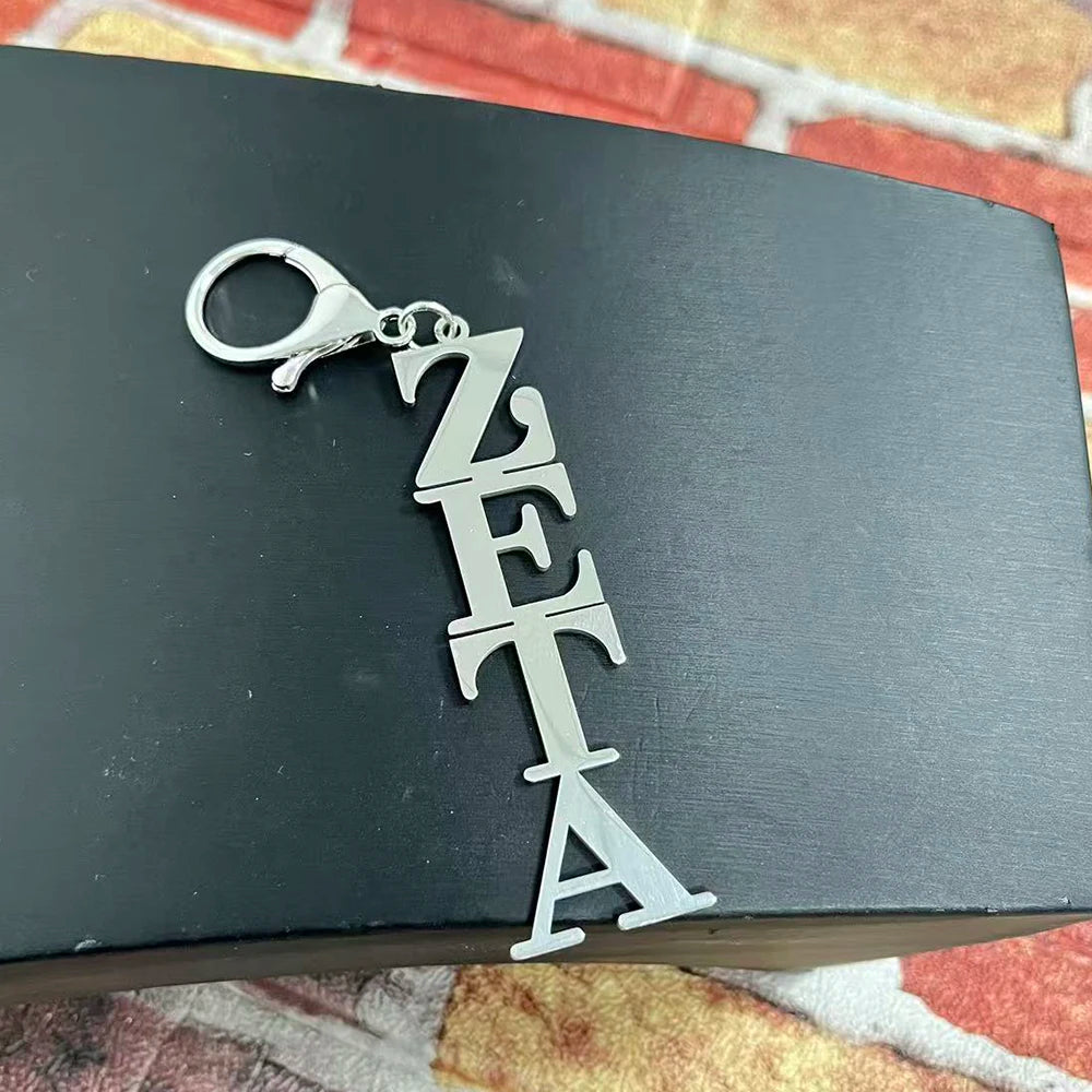 Party sisters Gift Greek Organization Letter Stainless Steel Keychain by Passport Outfitters