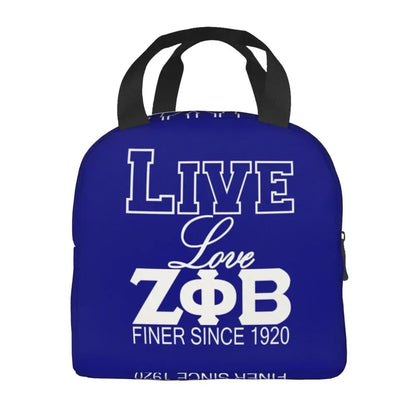Custom Zeta Phi Beta Sorority Logo Lunch Bag Women Greek Letter 1920 Cooler Warm Insulated Lunch Box for Children School by Passport Outfitters