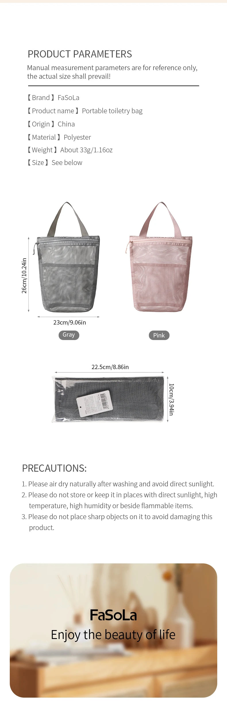 23x26cm Portable Toiletry Bag with Handy Handle Large Capacity Mesh Toiletry Storage Bag Makeup Bag for Business Trips Travel by Passport Outfitters