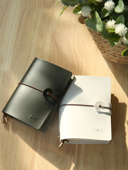 Personalized Leather Passport Holder Custom Name Imprinted Creative Handbook A7 Journal Card Holder Portable Travel Notepad Gift by Passport Outfitters