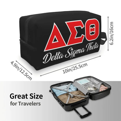 Delta Sigma Theta Sorority Gifts Makeup Bag Cosmetic Organizer Storage Dopp Kit Toiletry Cosmetic Bag for Women Beauty Travel by Passport Outfitters