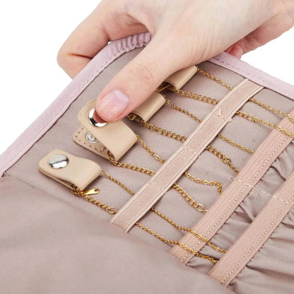 Travel Jewelry Case Organizer, Foldable  Roll Earrings, Necklaces, Rings,Bracelets,Portable Bag - Passport Outfitters Apparel 