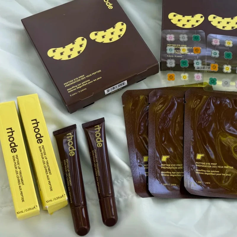 Brand New Banana Peel Eye Mask Peptide Eye Prep 6 Pairs of Hydrogel Eye Patch Per Box Caramelized Banana Ribbon Lip Gloss Makeup by Passport Outfitters