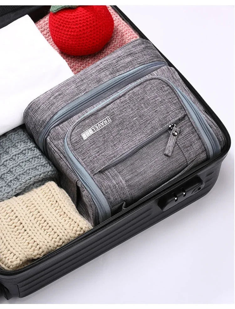 New Portable Toiletry Washbag with Hanging Hook Men Makeup Bag Wash Toiletry Travel Organizer Women Cosmetic Storage Bag by Passport Outfitters