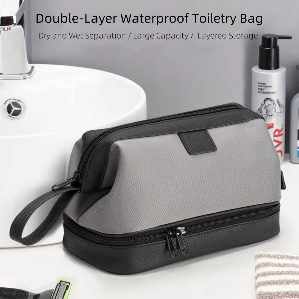 Large Capacity Women's Men Travel Toiletry Bag Makeup Cosmetics Storage Organizer Holer 2-layer Toiletry Washing Bag Waterproof by Passport Outfitters