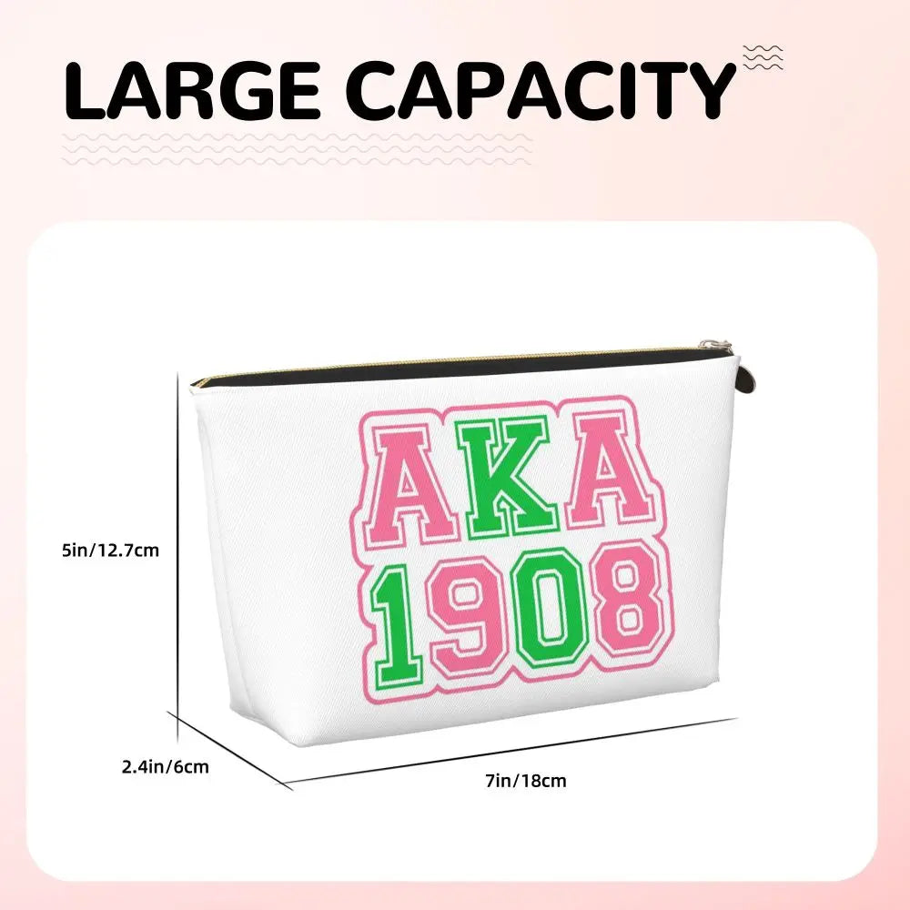 AKA Sorority 10 Women Cosmetic Bags Travel Makeup Organizer Pouch Toiletry Storage Dopp Kit Case by Passport Outfitters