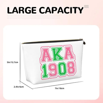 AKA Sorority 10 Women Cosmetic Bags Travel Makeup Organizer Pouch Toiletry Storage Dopp Kit Case by Passport Outfitters
