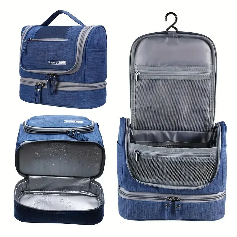New Portable Toiletry Washbag with Hanging Hook Men Makeup Bag Wash Toiletry Travel Organizer Women Cosmetic Storage Bag by Passport Outfitters