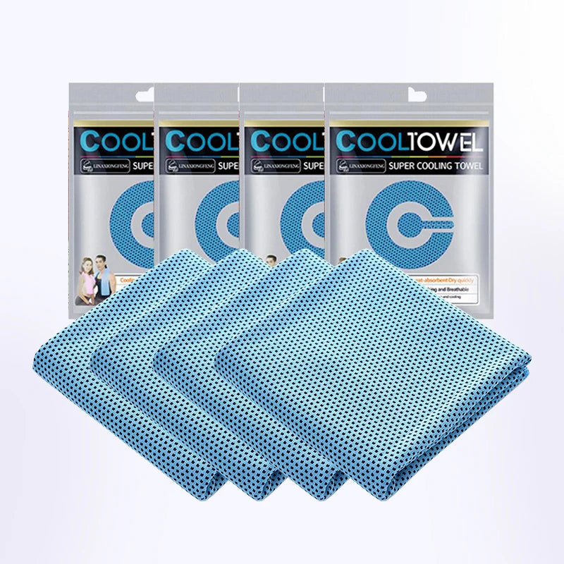 4pcs Cooling Towels (35.4 * 11.8 Inches), Soft Breathable Sports Towel For Outdoor, Gym, Yoga, Exercise, Camping, Fitness, Runni by Passport Outfitters