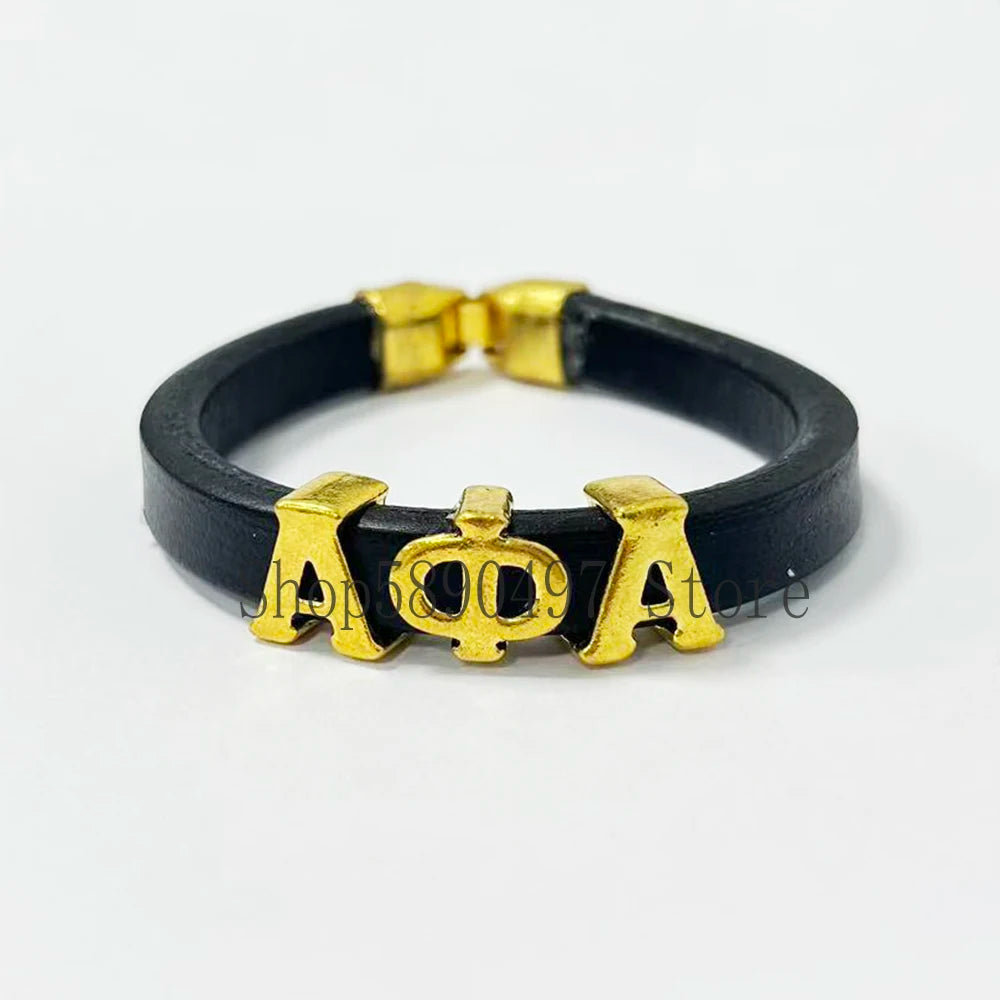 Sorority & Fraternity Greek Letter Leather Wristband Bracelets by Passport Outfitters