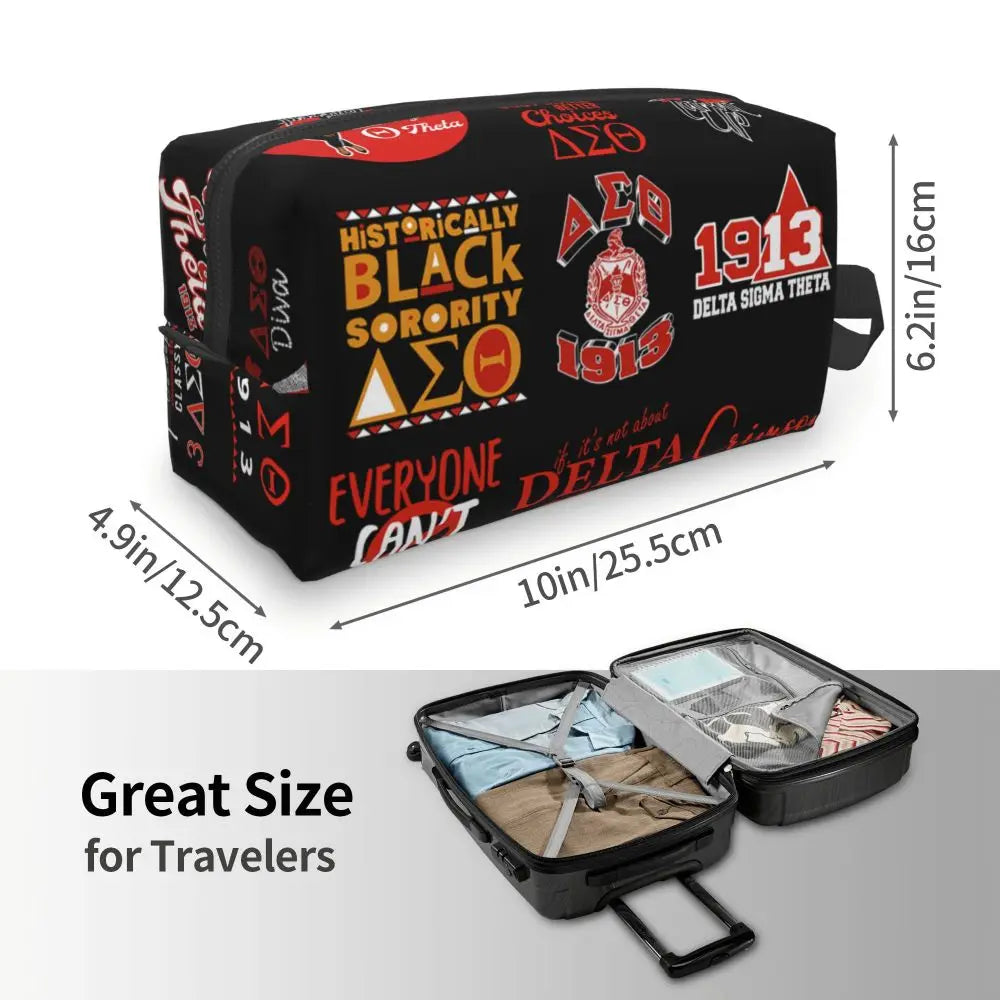 Delta Sigma Theta Sorority Gifts Makeup Bag Cosmetic Organizer Storage Dopp Kit Toiletry Cosmetic Bag for Women Beauty Travel by Passport Outfitters