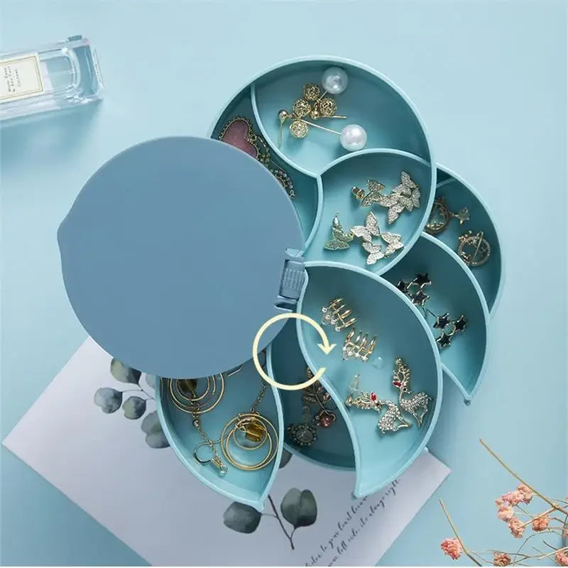 1pc Blue/Pink Jewelry Stand Holder Display Tray Jewelry Storage Box Multilayer Rotating Plastic Stand Earring Ring Box Cosmetics by Passport Outfitters