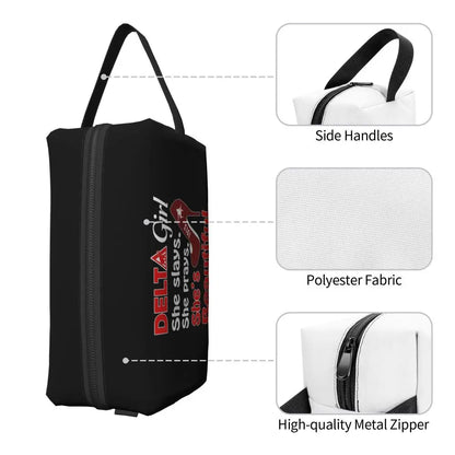 Delta Sigma Theta Sorority Gifts Makeup Bag Cosmetic Organizer Storage Dopp Kit Toiletry Cosmetic Bag for Women Beauty Travel by Passport Outfitters