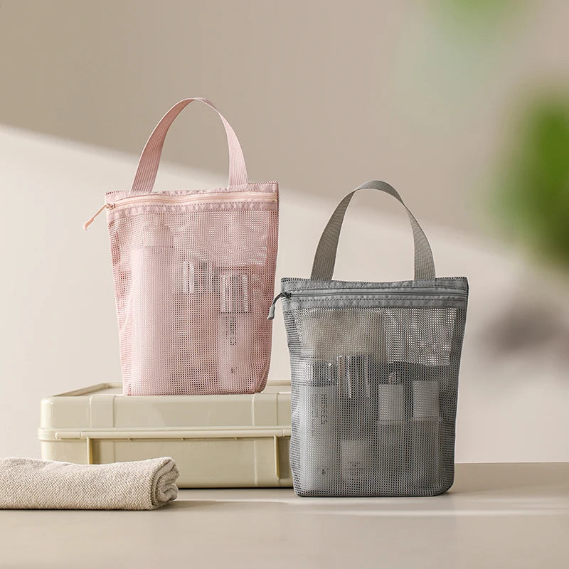 23x26cm Portable Toiletry Bag with Handy Handle Large Capacity Mesh Toiletry Storage Bag Makeup Bag for Business Trips Travel by Passport Outfitters