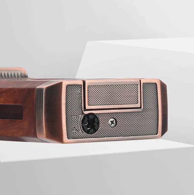Metal High-end Cigar Lighter with Unique Wind Proof V-shaped Cutting Double Jet Flame Butane Gas Lighter Cigar Accessories by Passport Outfitters