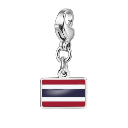 10mm Country Flag Charms Pendant Necklace Bracelet Keychain Bagchain Stainless Steel Jewelry A Commemorative Gift For A Friend by Passport Outfitters