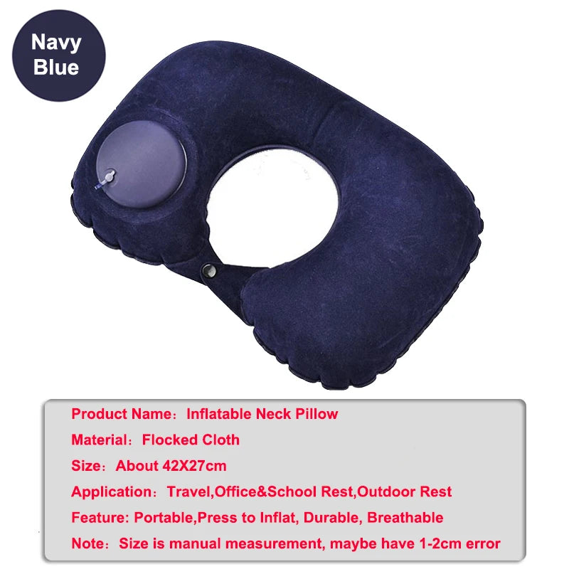 Travel Neck Inflatable U-shaped  Foldable Airplane Pillow