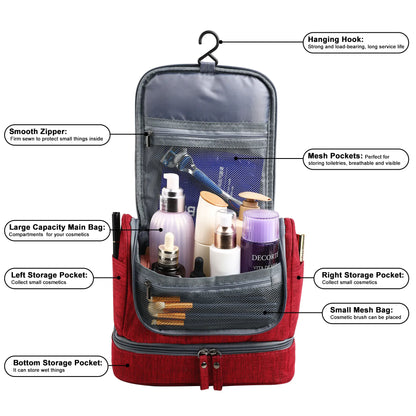 New Portable Toiletry Washbag with Hanging Hook Men Makeup Bag Wash Toiletry Travel Organizer Women Cosmetic Storage Bag by Passport Outfitters