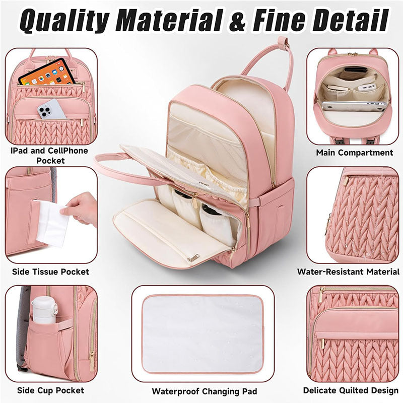 Waterproof Family Travel Diaper Backpack with Foldable Changing Pad by Passport Outfitters