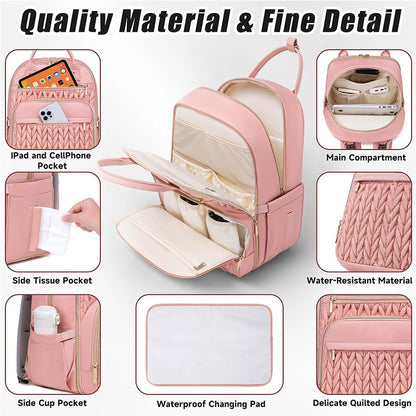 Waterproof Family Travel Diaper Backpack with Foldable Changing Pad by Passport Outfitters