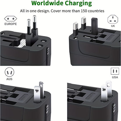Universal Travel Adapter With Dual USB Charging Ports - Passport Outfitters Apparel 