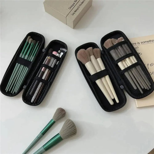 Black Cosmetic Bag Waterproof Double Zipper Makeup Brushes Case - Passport Outfitters Apparel