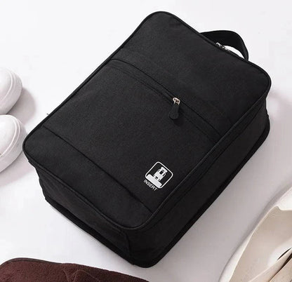 Black Gray Portable Shoe Bag For Travel Waterproof Storage Organizer Fashion Suitcase Organizers Travel Shoes Storage Bag - Passport Outfitters Apparel