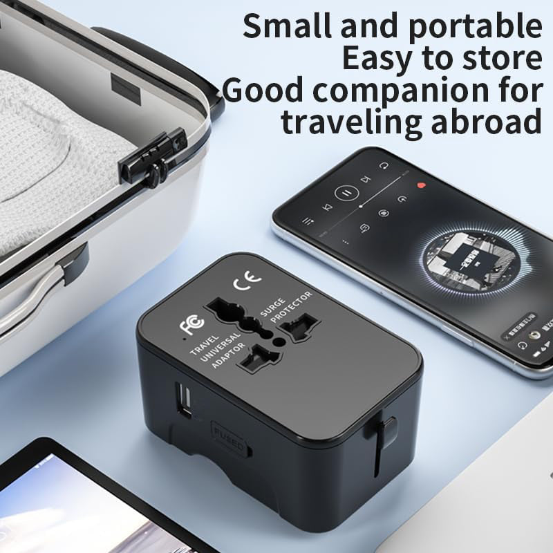 Passport Outfitters All-in-One Universal Travel Adapter & USB Fast Charger by Passport Outfitters