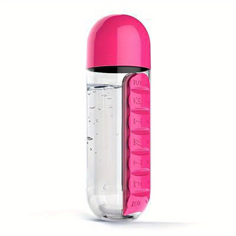 20oz Large Capacity Portable Water Bottle with Built-in Pill Box