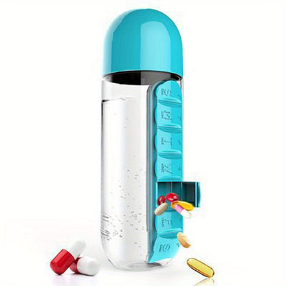 20oz Large Capacity Portable Water Bottle with Built-in Pill Box - Passport Outfitters Apparel 