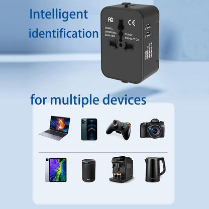 Passport Outfitters All-in-One Universal Travel Adapter & USB Fast Charger by Passport Outfitters