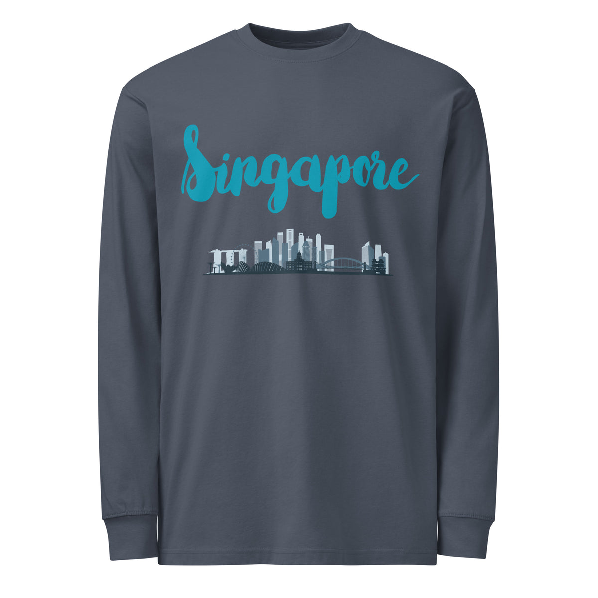 Singapore unisex heavyweight long sleeve t-shirt by Passport Outfitters