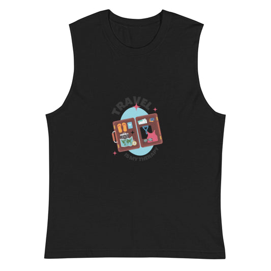 Muscle Travel is My Therapy Tank - Passport Outfitters Apparel