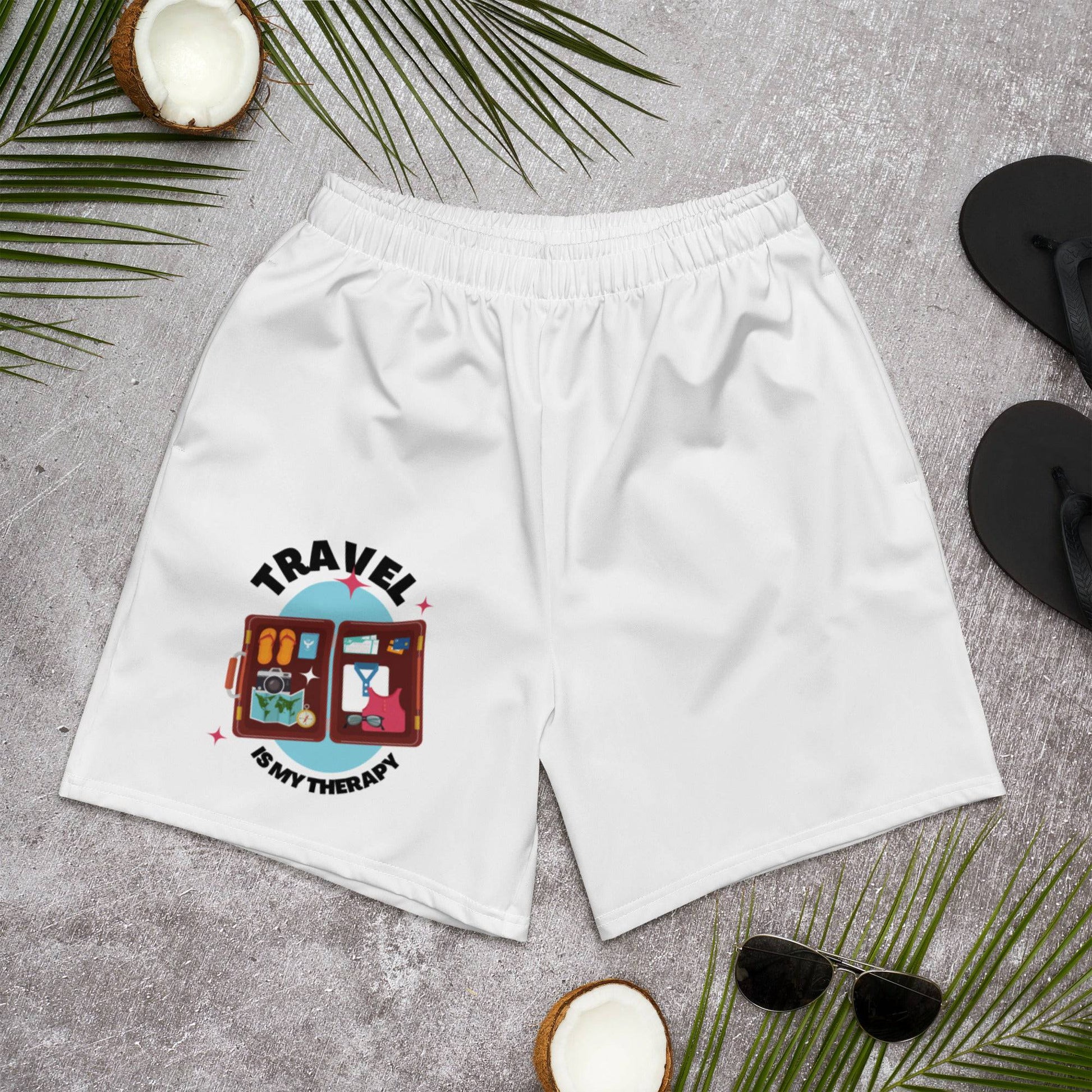 Travel is My Therapy Athletic Long Shorts - Passport Outfitters Apparel