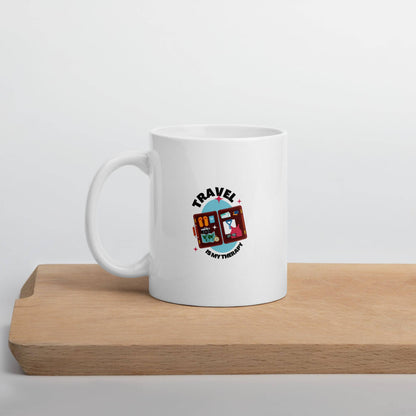 Travel is my Therapy White glossy mug - Passport Outfitters Apparel