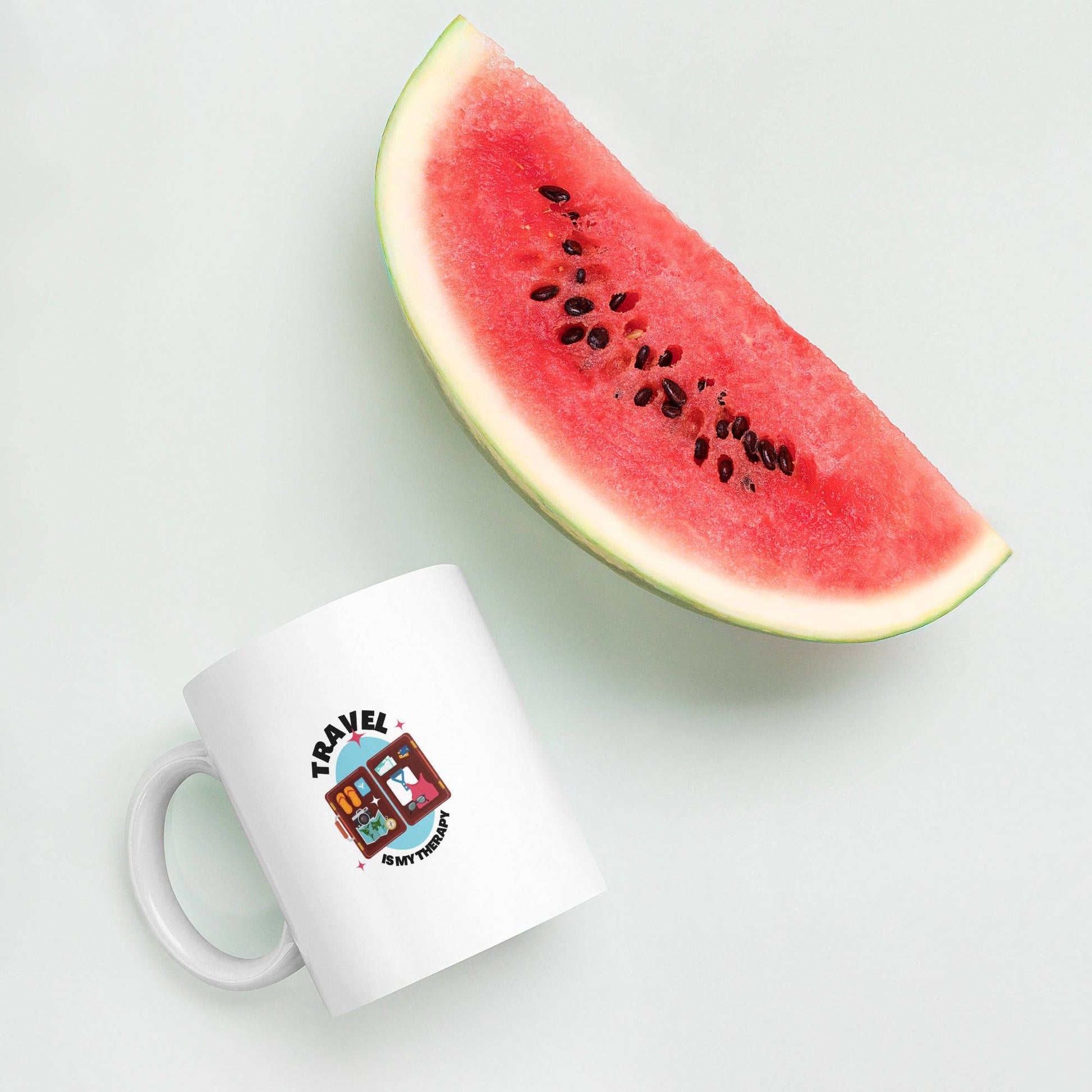 Travel is my Therapy White glossy mug - Passport Outfitters Apparel