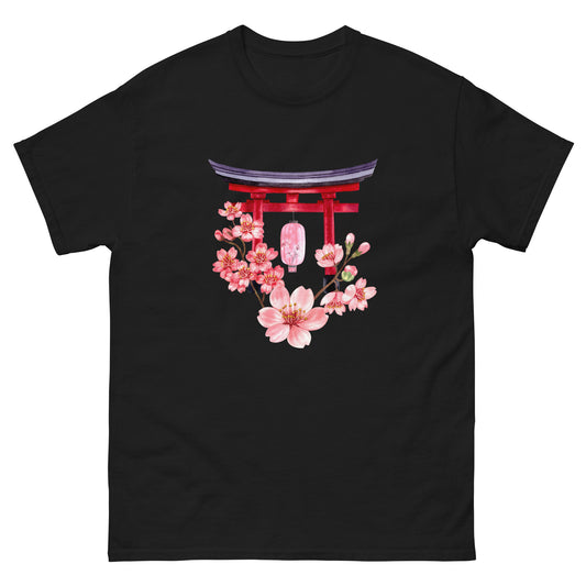 Japan Heritage T-Shirt | Watercolor Torii Gate & Cherry Blossom Graphic Tee | Japanese Sakura Travel Apparel by Passport Outfitters
