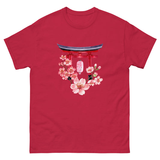 Japan Heritage T-Shirt | Watercolor Torii Gate & Cherry Blossom Graphic Tee | Japanese Sakura Travel Apparel by Passport Outfitters