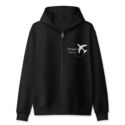 Passport Outfitters Unisex Heavyweight Travel Zip Hoodie | Black by Passport Outfitters