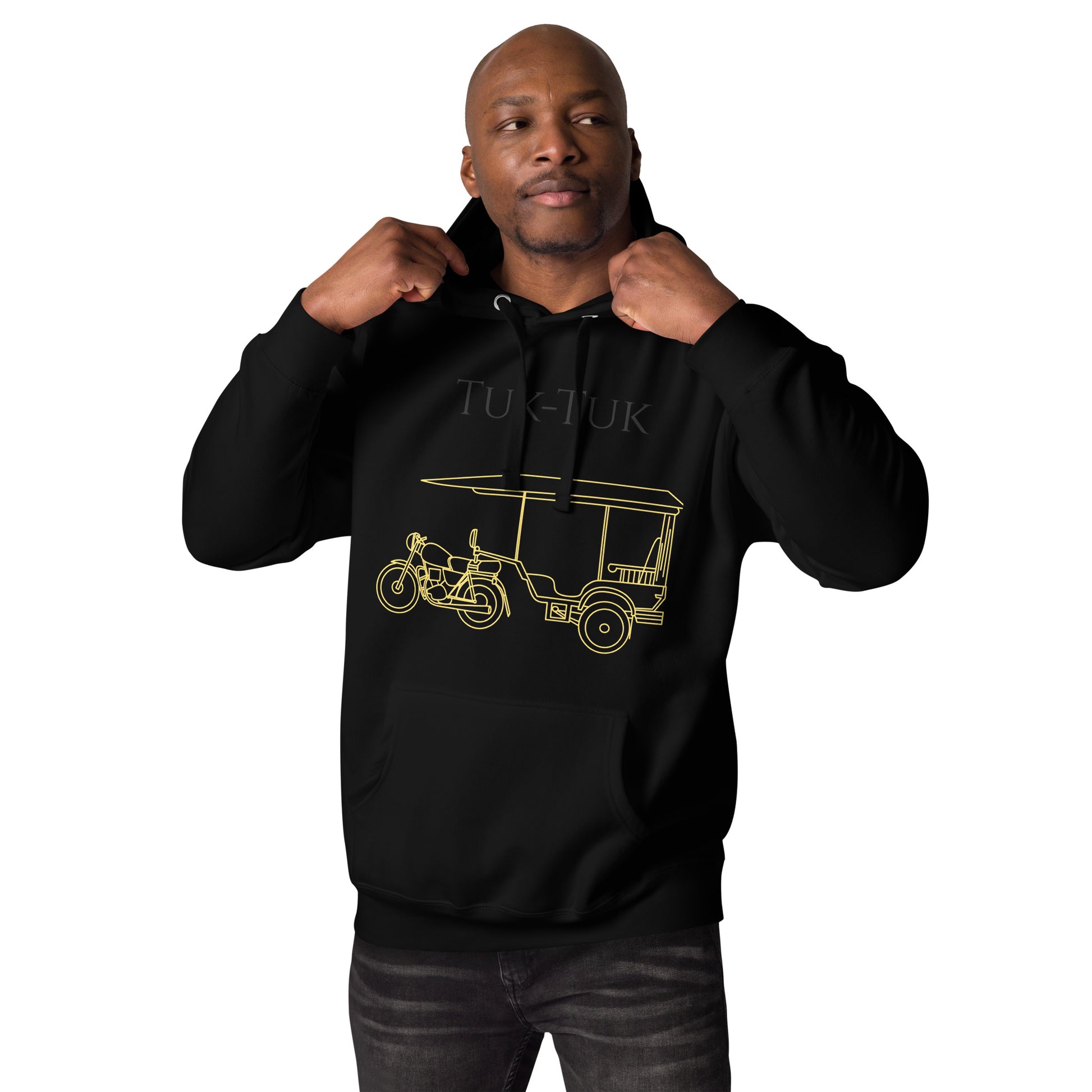Tuk-Tuk Travel Hoodie – Black & Gold Edition by Passport Outfitters