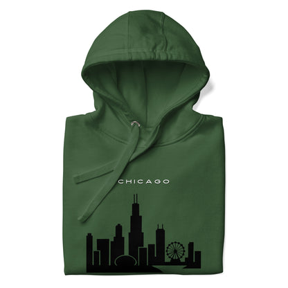 Chicago Skyline Hoodie Unisex Hoodie by Passport Outfitters